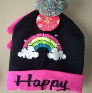 FIRM ON PRICE  Girls light up beanie and glove set